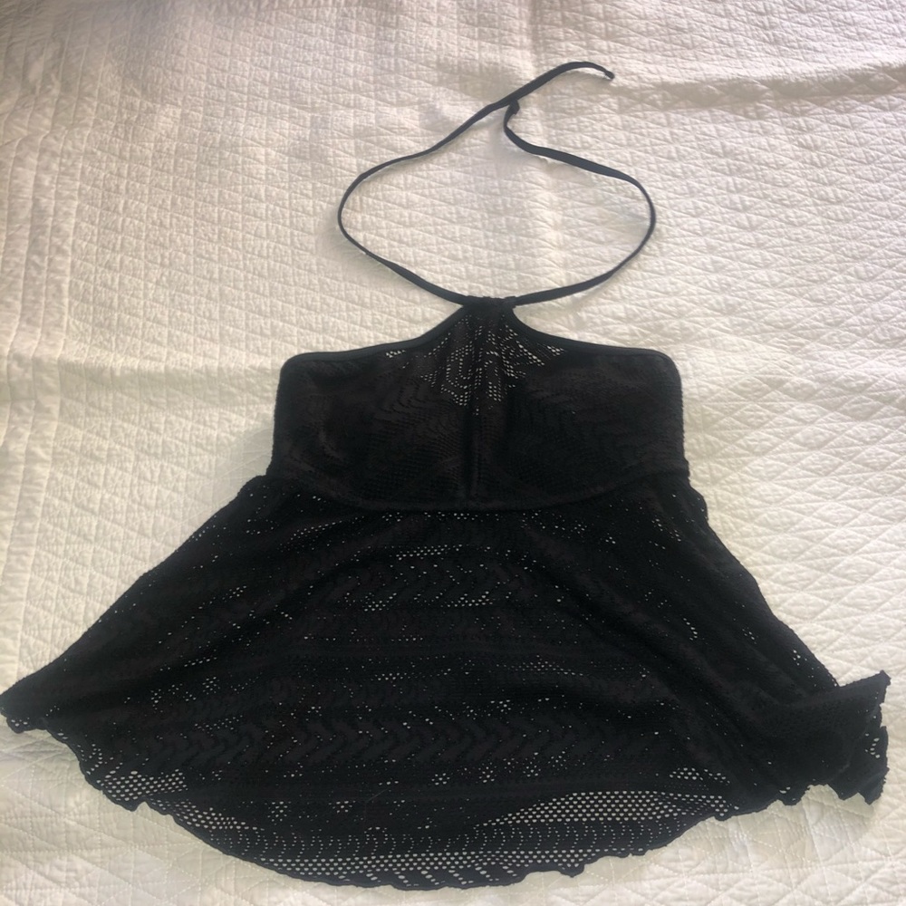 black swimsuit top